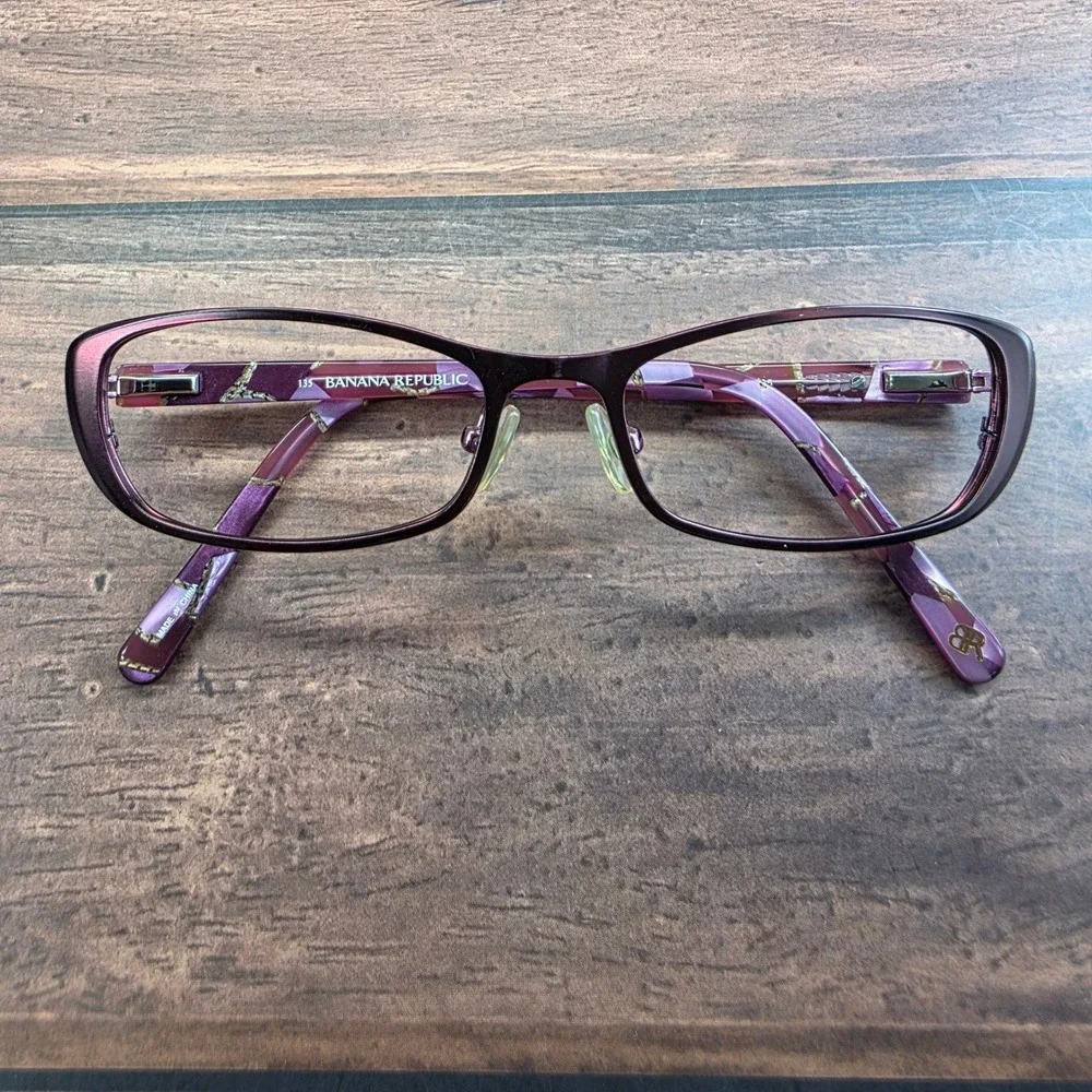 Banana Republic Aneta 0RU6‎ Plum Purple Rectangular Eyeglasses Frames 51-16-135